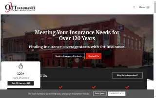 Ott Insurance website