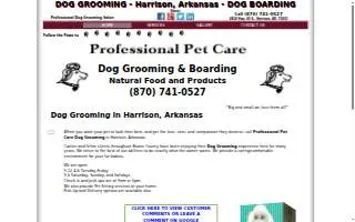 Professional Pet Care of Harrison website