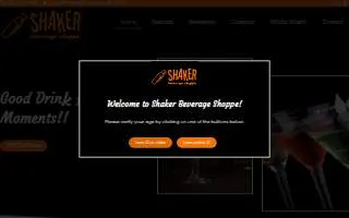 Shaker Beverage Shoppe website