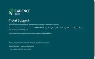 Cadence Bank of Hope website