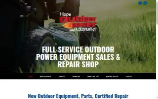 Hope Outdoor Power Equipment website