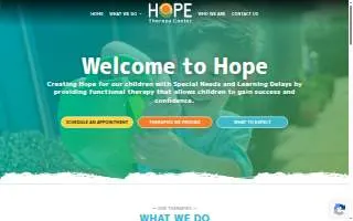 Hope Therapy Center website