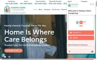 Always Home Caregiving of Hot Springs website