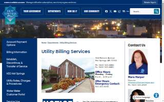 City of Hot Springs Utility Billing and Customer Service