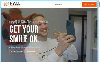Hall Orthodontics of Hot Springs website