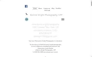 Bonnie Wright Photography, CPP website