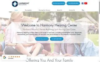 Harmony Hearing Center of Jonesboro website