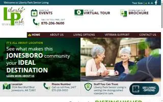 Liberty Park Senior Living website