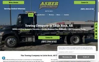 Asher Wrecker & Recovery website