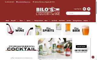 Bilo's Liquor & Fine Wine website
