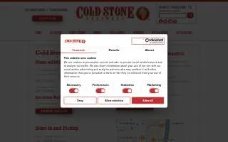 Cold Stone Creamery of Maumelle website