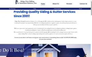 Ridge Way Siding & Seamless Gutters, Inc. website
