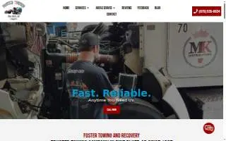 Foster Towing and Recovery website