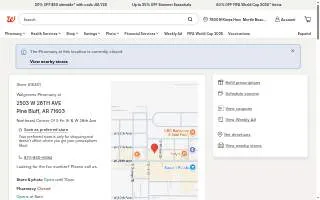 Walgreens Pharmacy of Pine Bluff website