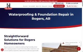 Helitech Waterproofing & Foundation Repair of Rogers website