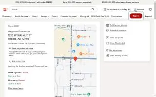 Walgreens Pharmacy of Rogers website