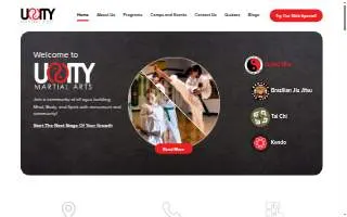 Unity Martial Arts of Sherwood website