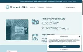Community Clinic Primary & Urgent Care website
