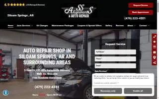 SS Alignments & Auto Repair website