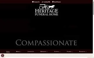 Heritage Funeral Home of Springdale website