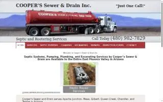 Coopers Sewer & Drain website