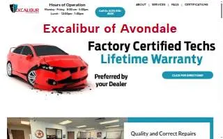 Excalibur of Avondale Collision LLC website