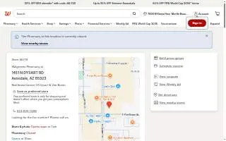 Walgreens Pharmacy of Avondale website