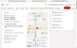 Walgreens Pharmacy of Buckeye website
