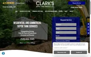 Clark's Septic Tank Service, LLC of Casa Grande website