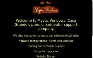 Mystic Windows website