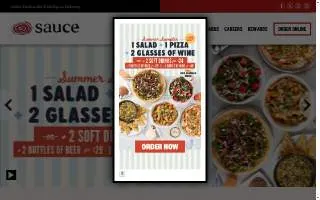 Sauce Pizza & Wine website