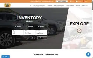 Cactus Auto of Catalina Foothills website