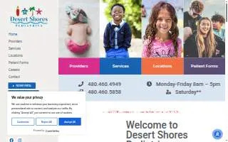 Desert Shores Pediatrics, PC website