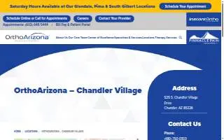 OrthoArizona – Chandler Village website