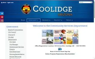 Coolidge Parks & Recreation website