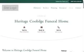 Heritage Coolidge Funeral Home website