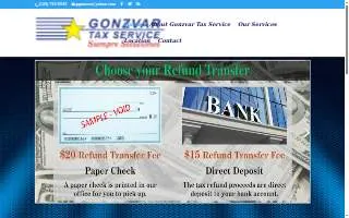 Gonzvar Tax Service website