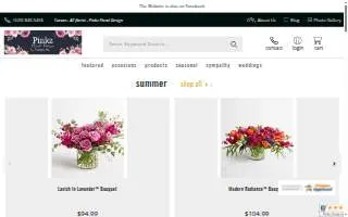 Pinkz Floral Design website