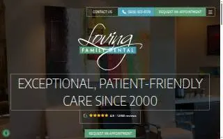 Loving Family Dental website