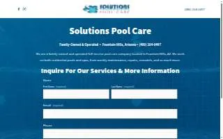 Solutions Pool Care website