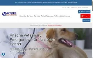 Arizona Veterinary Emergency & Critical Care Center (AVECCC) website