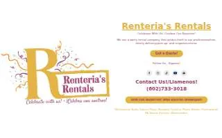 Renteria Rentals website