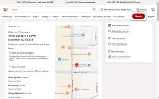 Walgreens Pharmacy of Goodyear website