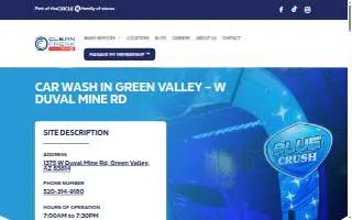 Clean Freak Car Wash of Green Valley website