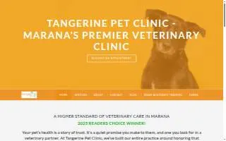 Tangerine Pet Clinic website