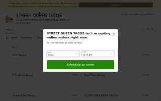 Street Queen Tacos website