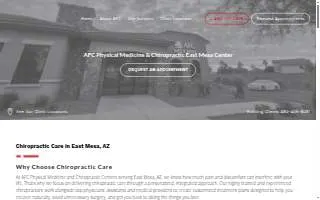 AFC Physical Medicine & Chiropractic East Mesa website