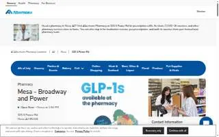 Albertsons Pharmacy of Mesa website