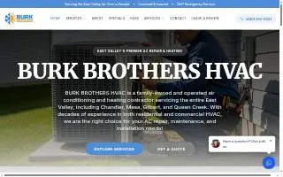 Burk Brothers HVAC website