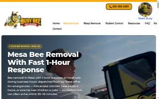 Busy Bee Pest Solutions of Mesa website